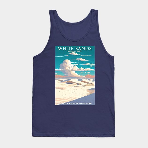White Sands National Park Travel Poster Tank Top by GreenMary Design